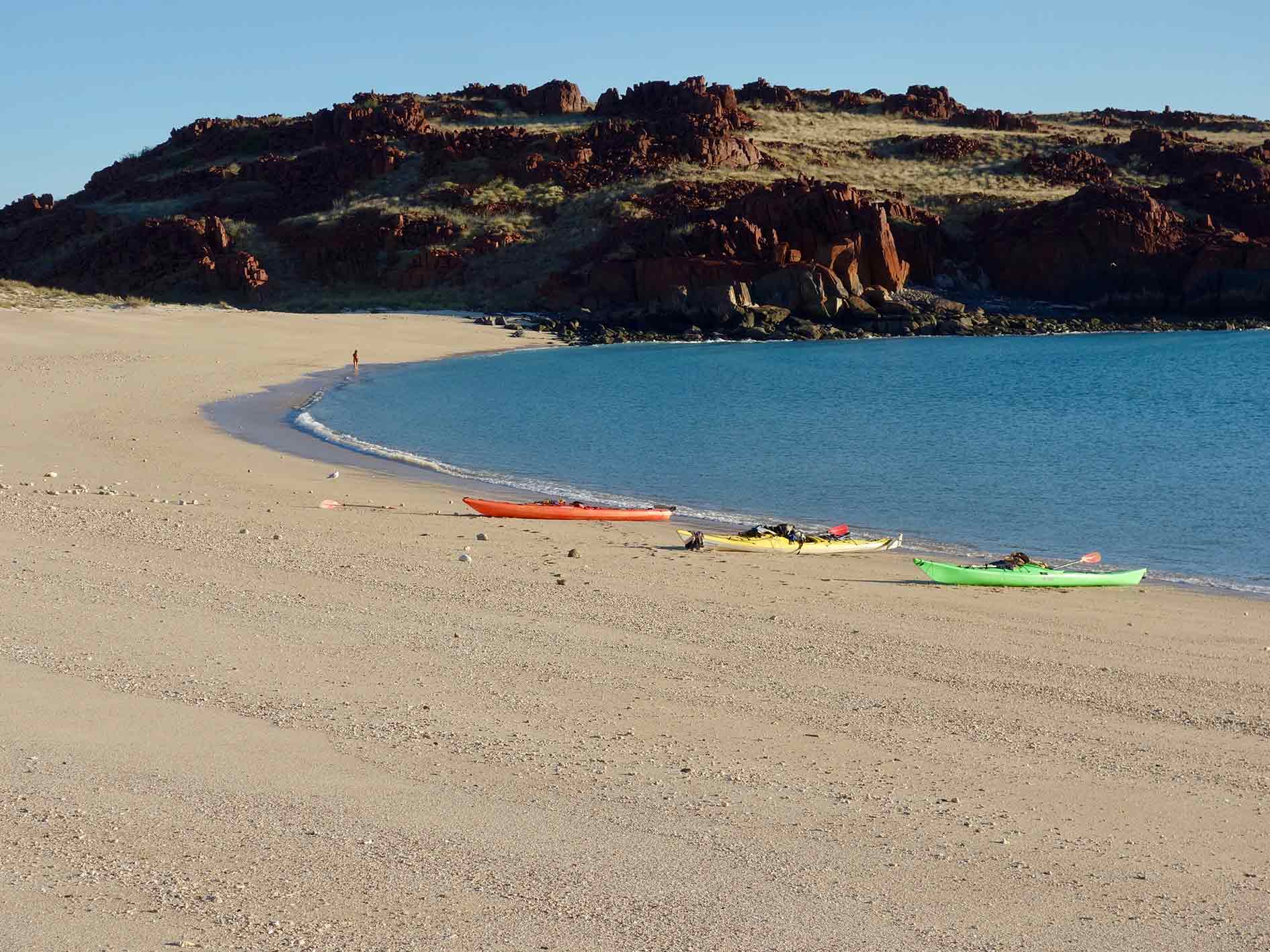 Kayaks on a beach, Dampier Archipelago