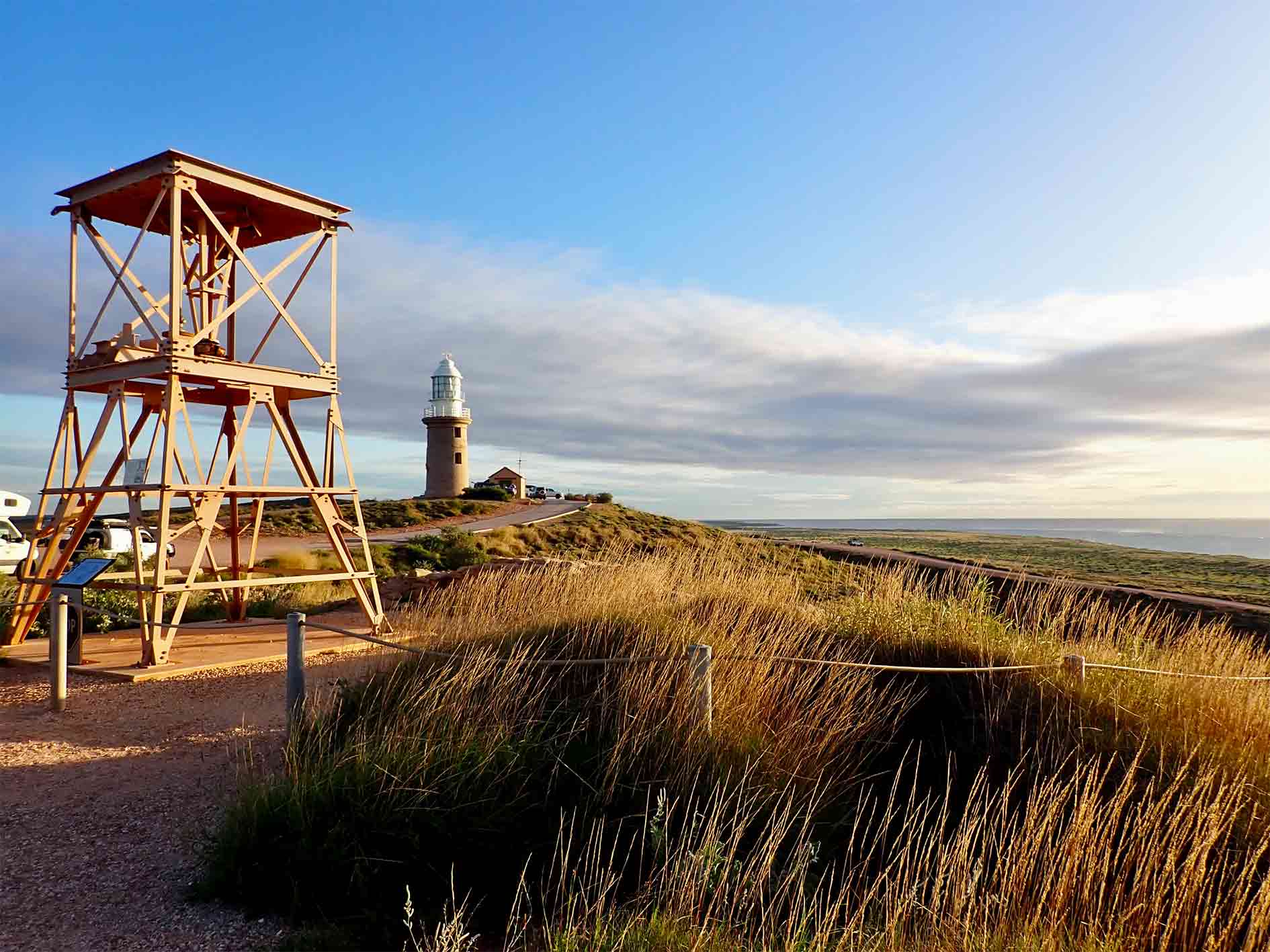 Visit Vlamingh Head Lighthouse, learn about Exmouth's WWII history, spot whales in season